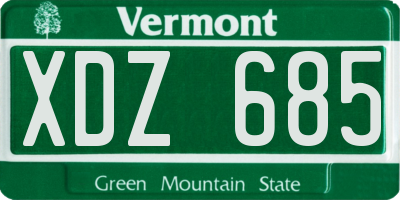 VT license plate XDZ685
