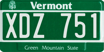 VT license plate XDZ751