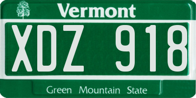 VT license plate XDZ918