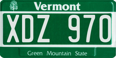 VT license plate XDZ970