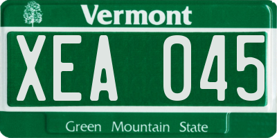 VT license plate XEA045