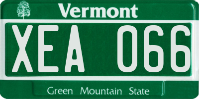 VT license plate XEA066