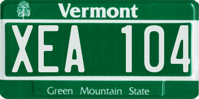VT license plate XEA104