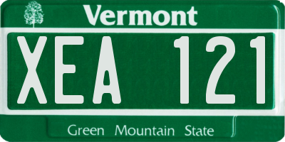 VT license plate XEA121