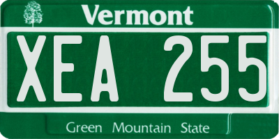 VT license plate XEA255