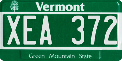 VT license plate XEA372