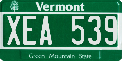 VT license plate XEA539