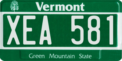 VT license plate XEA581
