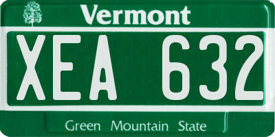 VT license plate XEA632