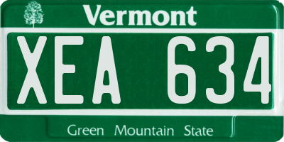 VT license plate XEA634