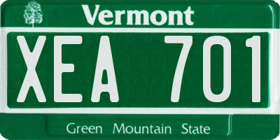 VT license plate XEA701