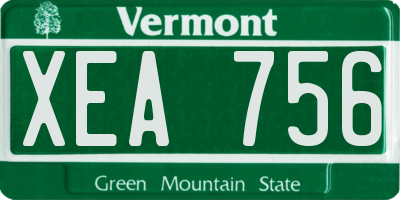 VT license plate XEA756