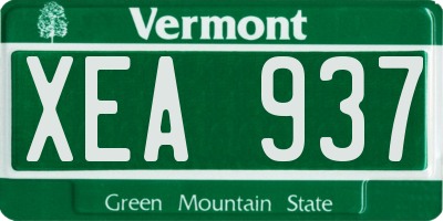 VT license plate XEA937