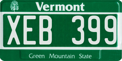 VT license plate XEB399