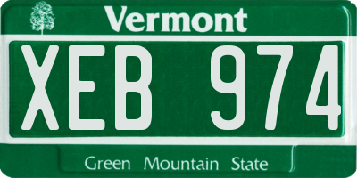 VT license plate XEB974