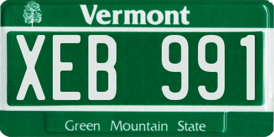 VT license plate XEB991