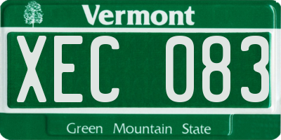 VT license plate XEC083