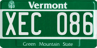 VT license plate XEC086