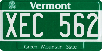 VT license plate XEC562
