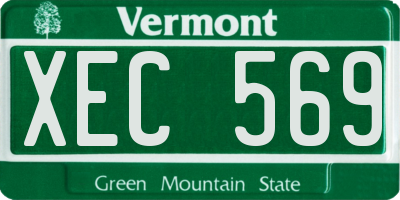 VT license plate XEC569
