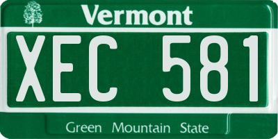 VT license plate XEC581