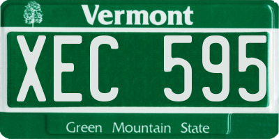 VT license plate XEC595