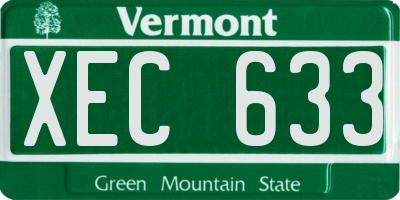 VT license plate XEC633