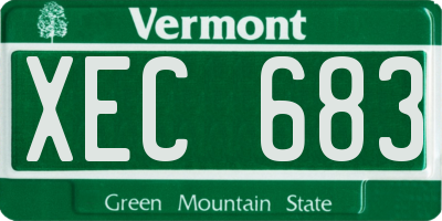 VT license plate XEC683