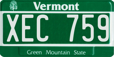 VT license plate XEC759