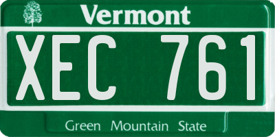 VT license plate XEC761