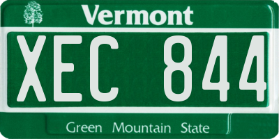 VT license plate XEC844