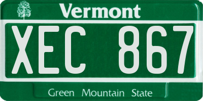 VT license plate XEC867