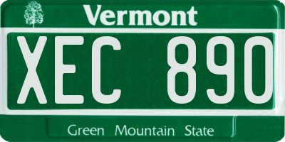 VT license plate XEC890