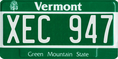 VT license plate XEC947