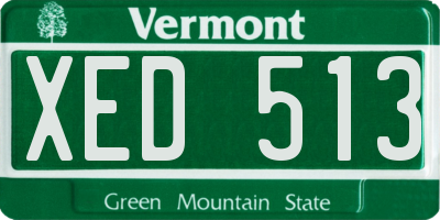 VT license plate XED513