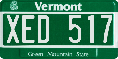 VT license plate XED517