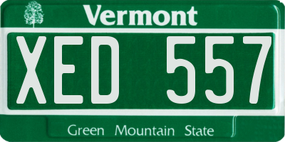 VT license plate XED557