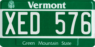 VT license plate XED576