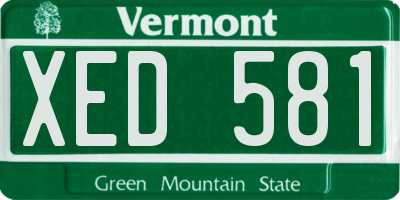 VT license plate XED581