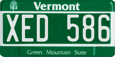 VT license plate XED586