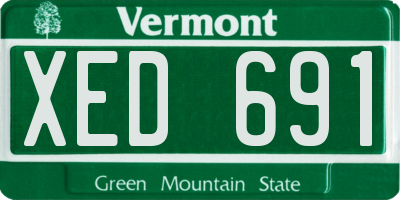 VT license plate XED691