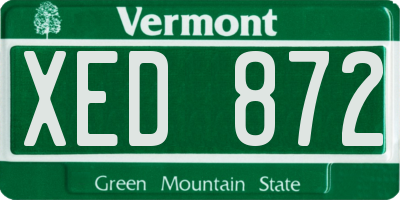 VT license plate XED872