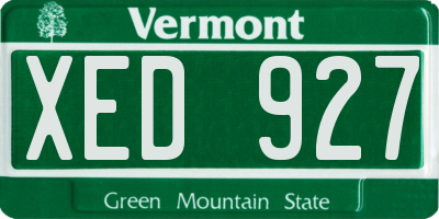 VT license plate XED927