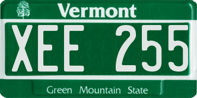 VT license plate XEE255