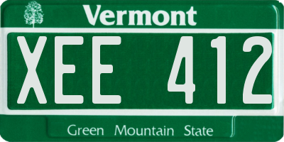 VT license plate XEE412