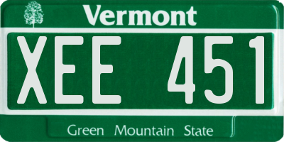 VT license plate XEE451