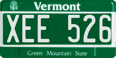 VT license plate XEE526