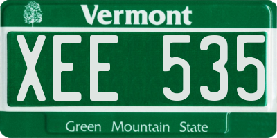 VT license plate XEE535