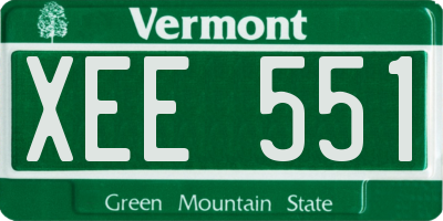VT license plate XEE551