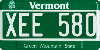 VT license plate XEE580